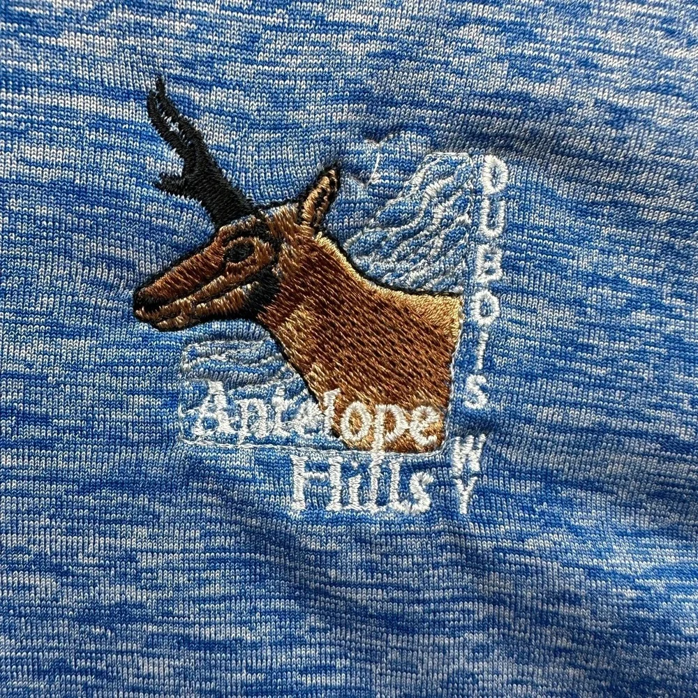 Adidas Golf PureMotion Polo Shirt Men's Large Wyoming Antelope Flats Raglan Blue
